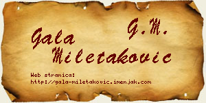 Gala Miletaković vizit kartica